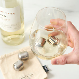 BEAUTIFUL WINE OR WHISKEY BALLS - These whiskey rocks chilling stones are ideal for keeping white wine cold without dilution. Just chill your stainless steel whiskey stones in the freezer for 4 hours and drop them in your cocktails, spirits, or wine.