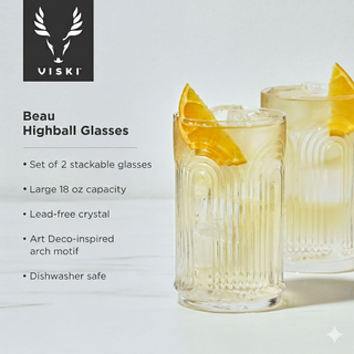 Beau Highball Glasses, Set of 2