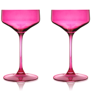 COLORED COCKTAIL GLASSES MAKE A GREAT GIFT – These berry coupe glasses make cute cocktail gifts for anyone who loves colorful wine glasses or cocktail glasses. Glassware makes the perfect Christmas, birthday, anniversary, or housewarming gift.
