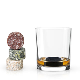 SIP IN STYLE WITH MULTICOLOR GRANITE WHISKEY STONES - Update your cocktail presentation with these granite glacier rocks. Designed to chill your drinks without watering them down, these drink chillers will enhance your sipping experience.