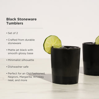 THOUGHTFUL, VERSATILE GIFT - The smooth surface and versatility of this tumbler set makes it a perfect housewarming gift, birthday gift, groomsman or bridesmaid gift, or gift for anyone who appreciates a classic black decor accent on their bar cart.