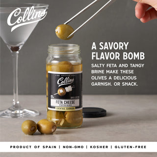 COCKTAIL GARNISH – Perfect for adding the finishing touch to your cocktails, the feta cheese olives allow you make to Dirty Martinis that even the top cocktail bars would be proud of.