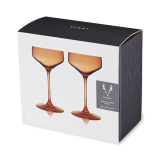 Reserve Nouveau Crystal Coupe Glasses in Amber Set of 2