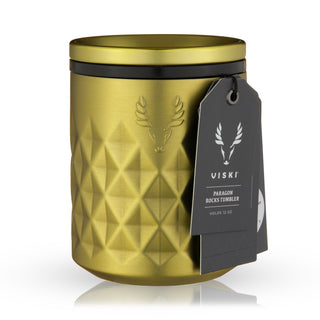 Paragon Faceted Stainless Steel Rocks Tumbler in Gold