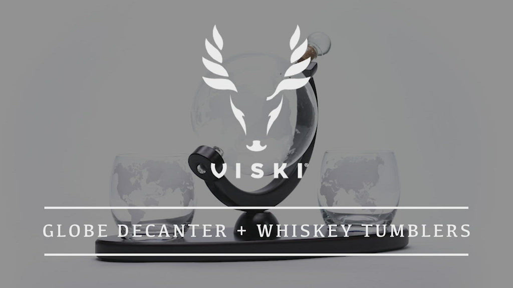 Distributeur de Whisky Design Globe Transparent et Argenté