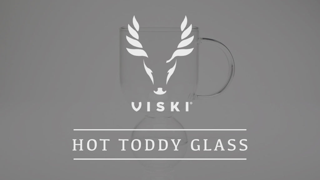 Viski Hot Toddy Warm Cocktail Footed Glass Mugs - 12 oz - Set of 2
