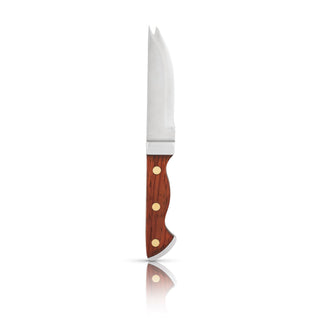 WOOD HANDLED BAR KNIFE - With a warm, natural acacia wood handle and sturdy stainless steel blade, this double-tipped 7 inch knife is useful and beautiful. Upgrade your kitchen tools or barware with this classic citrus knife