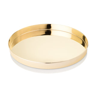 POLISHED GOLD SERVING TRAY - Whether you’re hosting happy hour and serving hors d'oeuvres or bringing out glasses of champagne, this burnished gold tray will add a new level of finesse to your presentation. Bring panache to your bar cart.