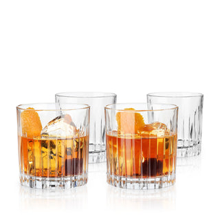 FOUR ROCKS GLASSES – With their crystal clarity and subtle facets, these tumblers look great on a bar cart. While they’re perfect for a classic Double Old Fashioned, they also shine with a pour of scotch or margarita on the rocks.