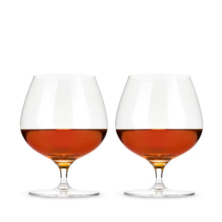 THE QUINTESSENTIAL BRANDY GLASS SET – This beautiful pair of cocktail glasses is designed with a full globe to emphasize the aromas of fine brandy. This set of brandy snifters looks great on a bar cart, but these glasses shine with a pour of Calvados.