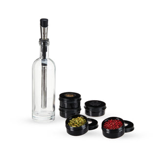 INFUSE ANY LIQUOR - The Alchemi Spirit Infusion Kit allows you to infuse any liquor with botanicals, fruits, herbs, spices, and more. Designed to streamline the infusion process and cut extra steps like straining, it’s the ultimate flavor hack.
