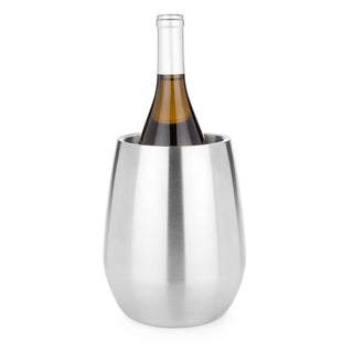 KEEPS CHILLED WINE COLDER FOR HOURS - This wine bottle holder features double-walled construction that insulates chilled bottles, drastically reducing heat transfer and keeping them colder much longer than if they were sitting at room temperature.