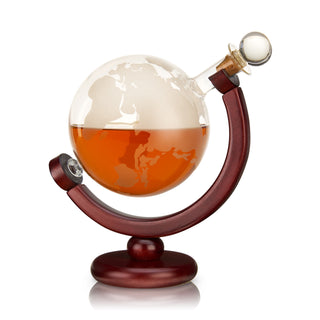 GLASSWARE TO MATCH THE QUALITY OF YOUR SPIRITS - Liquor enthusiasts know that the vessel needs to match the high-end spirits you’re enjoying. Ditch the retail bottle and upgrade your whiskey glassware set with a unique globe decanter and wooden stand.
