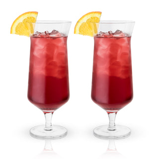 HURRICANE GLASSES FOR CONNOISSEURS AND ENTHUSIASTS - This iconic cocktail glass makes a refined addition to anyone’s at-home bar set or kitchen. Serve any tall drink with a mini umbrella for a tropical feel or layer desserts in these versatile glasses.