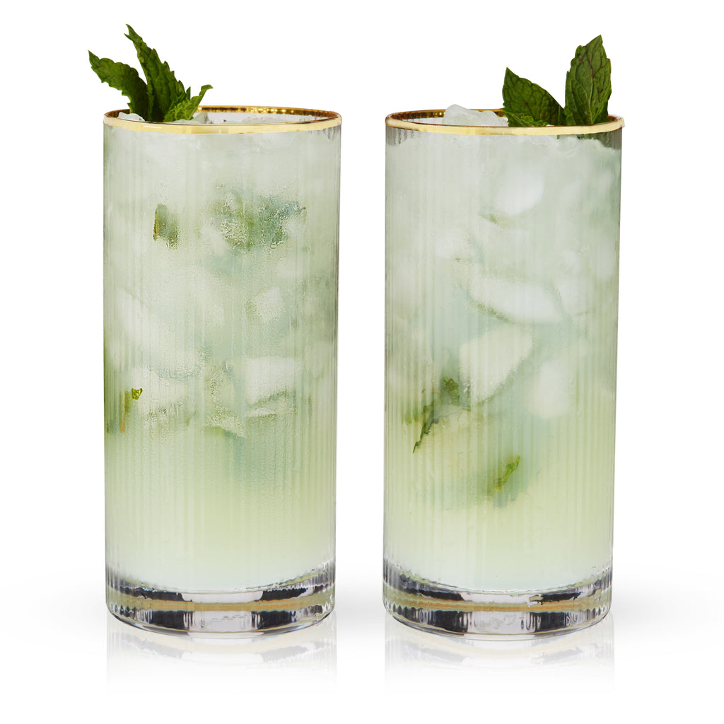 Viski Meridian Crystal Highball Glasses Set of 2