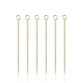 MODERN DRINK PICKS - Make your drinks look stylish with sleek, stunning polished gold cocktail picks. Perfect for parties or enjoying drinks on your own, these appetizer picks stand out with their minimalist look and small gold ring.