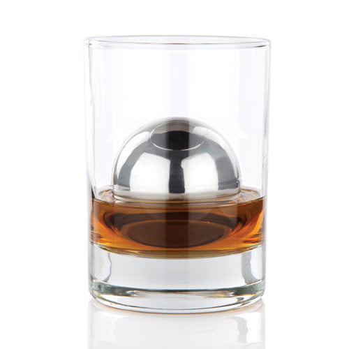 Traveling Whiskey Glass with 2 Inch Chilling Stainless Steel Ball