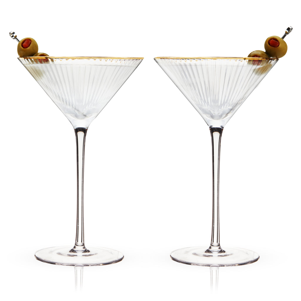 Viski Meridian Crystal Martini Glasses Set of 2