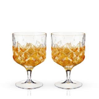 BEAUTIFUL CRYSTAL GLASSES FOR COCKTAIL LOVERS – Drink in style with these iconic stemmed glasses. Crafted from sparkling crystal, these rounded coupes have a short stem and squat silhouette for a vintage look.