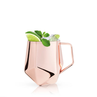A MODERN TWIST ON THE CLASSIC MUG - Update your Moscow Mule experience with this gleaming copper mug. Designed with elegant geometric facets, this contemporary take on the iconic mug brings some modern flair to your home bar.
