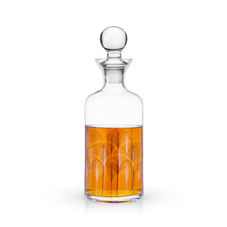 STYLISH WHISKEY DECANTER – Give your fine liquor a decanter to match. The deco design in this solid crystal decanter refract light through your liquor, making it beautiful as well as practical. Holds 44 oz of your favorite Scotch.