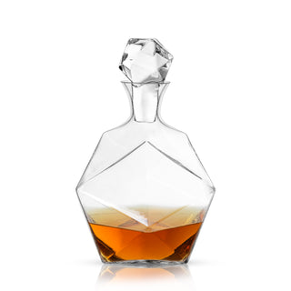 STYLISH LIQUOR DECANTER – Give your fine liquor a decanter to match. The faceted angles in this solid crystal decanter refract light through your liquor, making it beautiful as well as practical. Holds 40 oz of your favorite Scotch, Whiskey or Bourbon.