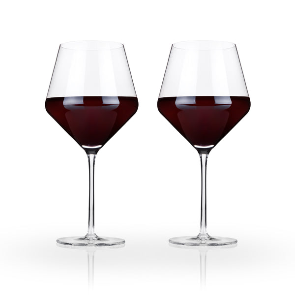 Angled Crystal Bordeaux Glasses by Viski 