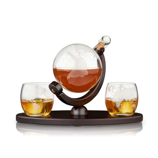 GLASSWARE TO MATCH THE QUALITY OF YOUR SPIRITS - Liquor enthusiasts know that the vessel needs to match the high-end spirits you’re enjoying. Ditch the retail bottle and upgrade your whiskey glassware set with a unique globe decanter and tumbler set.

