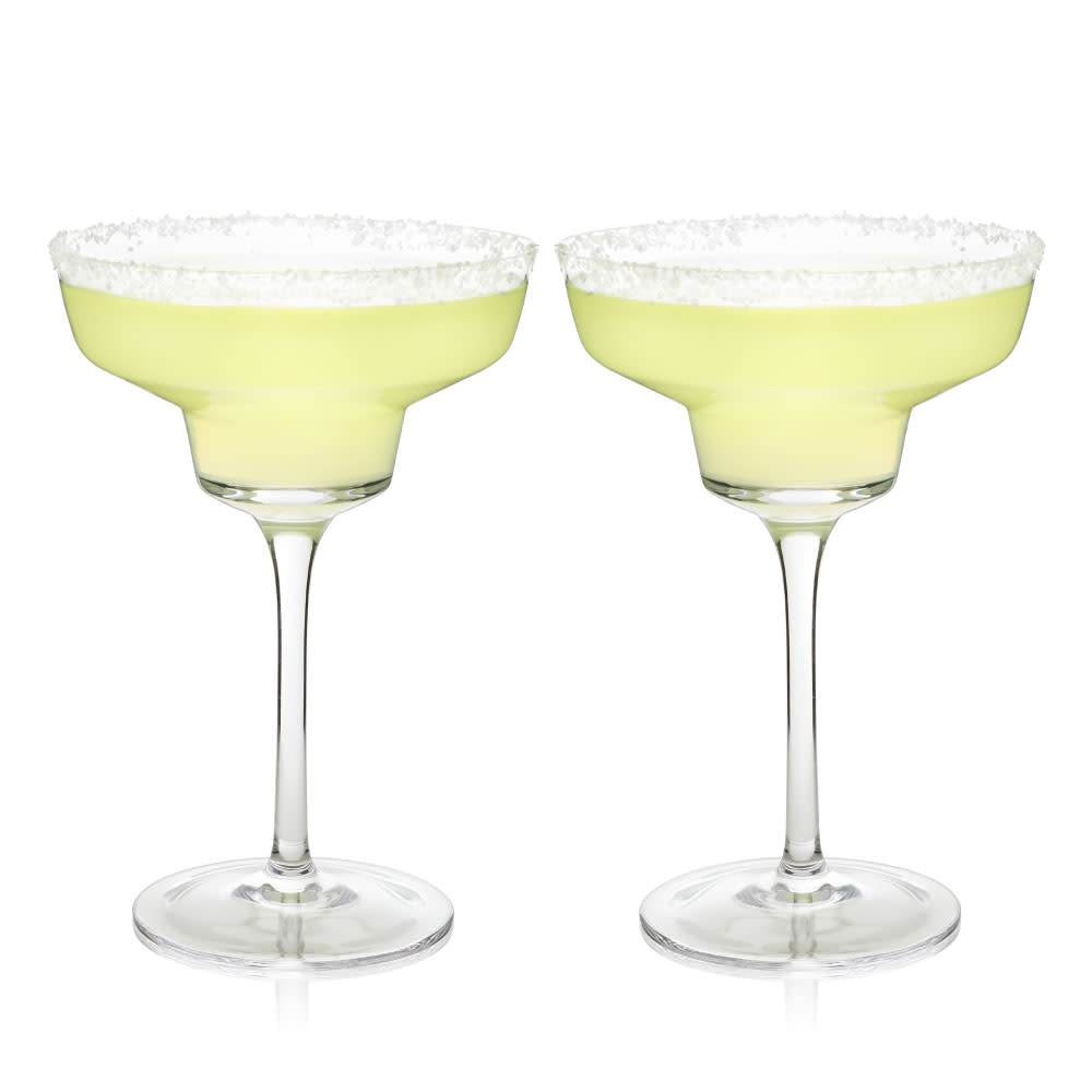 Viski Raye Angled Stemmed Margarita Glasses, Premium Crystal Margarita Cocktail glasses, Cocktail Bar Accessories, Perfect Cocktail Gift, Set of 2, 12oz