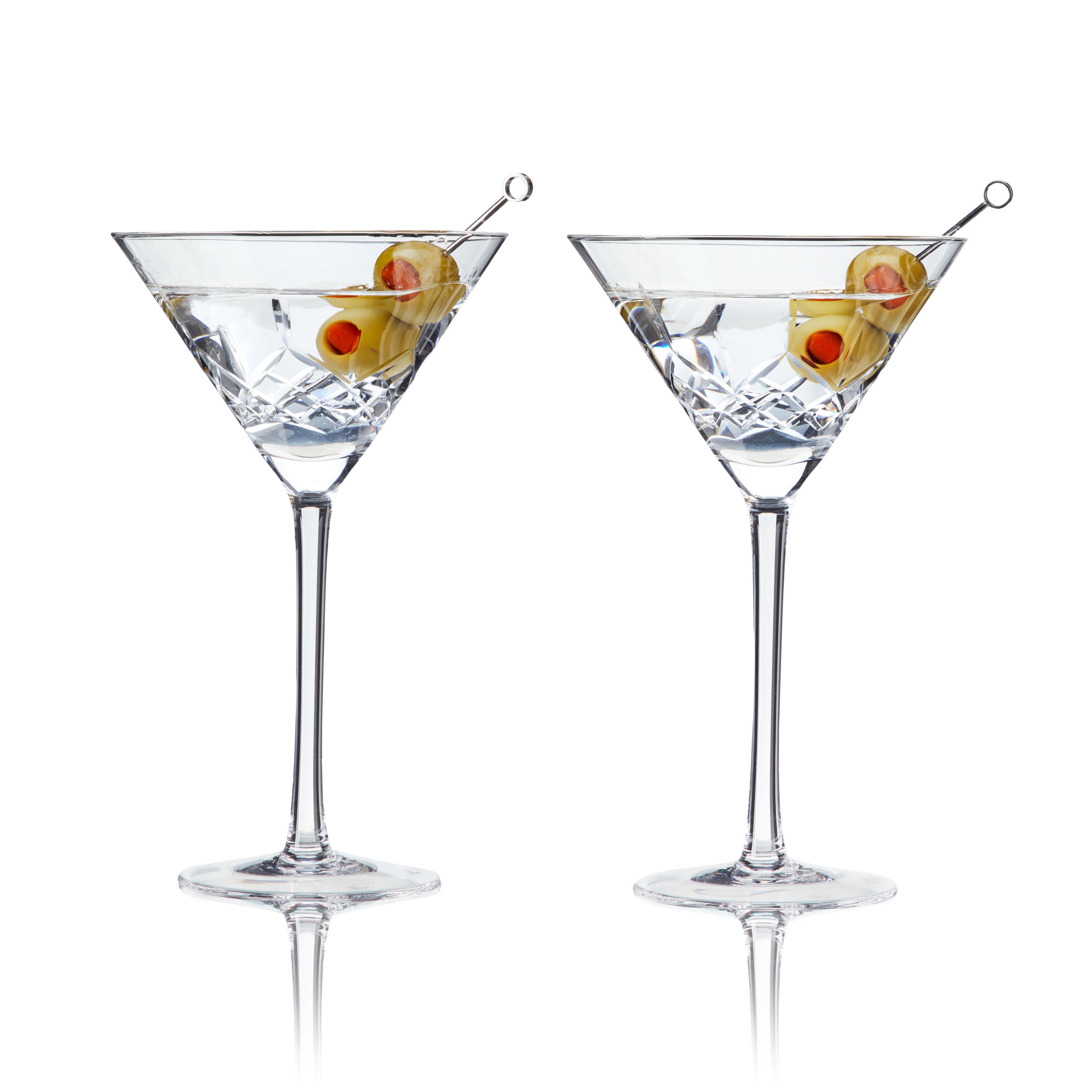 Short Crystal Martini Cocktail Glasses Exuding Elegance and 