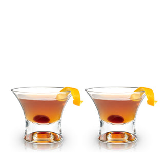 Viski Angled Stemmed Cocktail glasses, Perfect for Amero Spritz