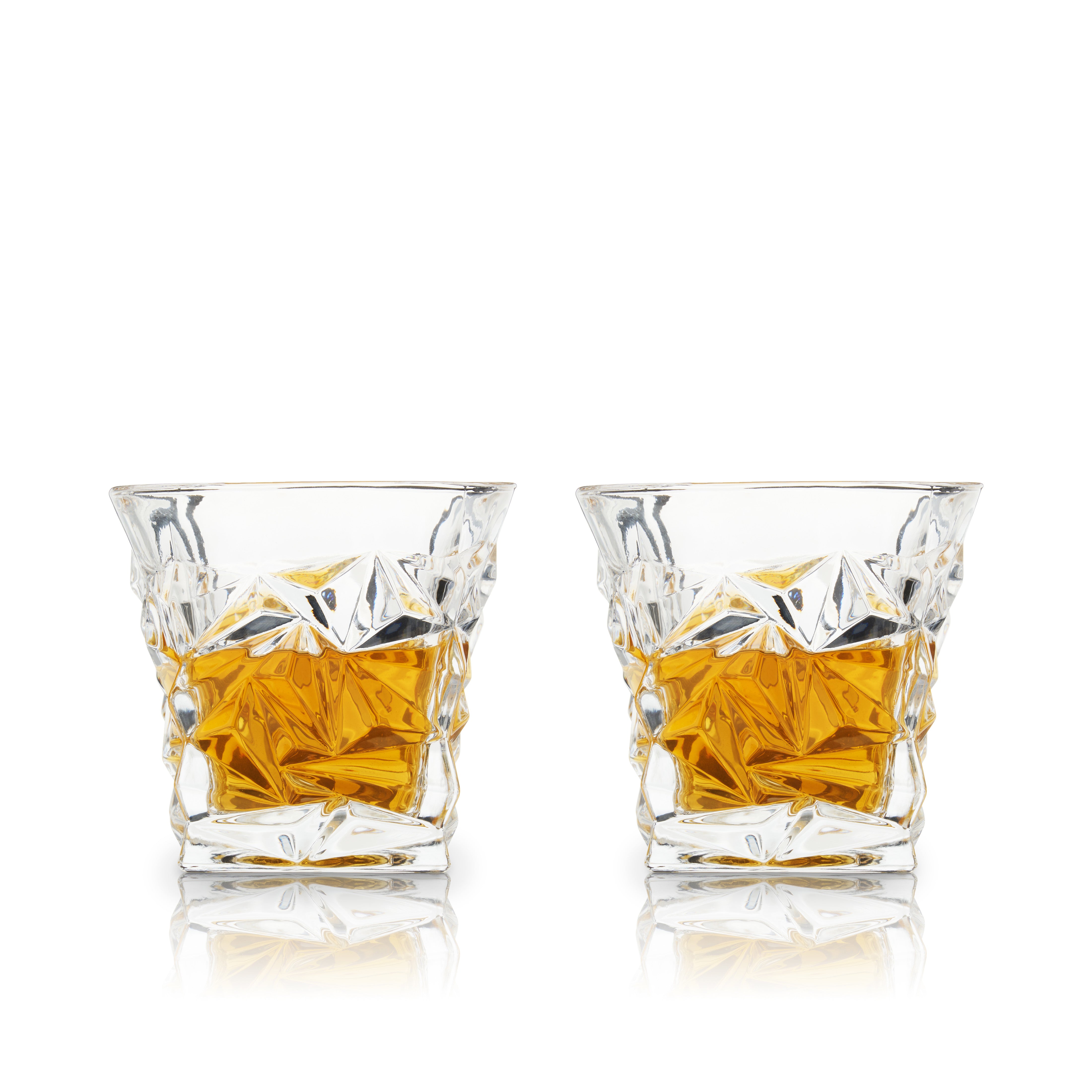 Whiskey Glass Set Of 2, Scotch Bourbon 10oz Crystal Whiskey