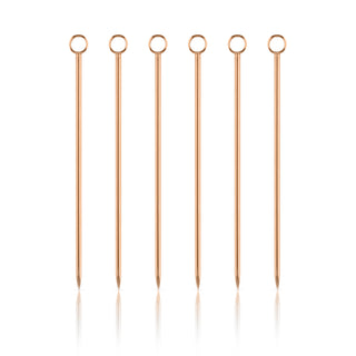 MODERN DRINK PICKS - Make your drinks look stylish with sleek, stunning polished copper cocktail picks. Perfect for parties or enjoying drinks on your own, these appetizer picks stand out with their minimalist look and small copper ring.