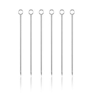 MODERN DRINK PICKS - Make your drinks look stylish with sleek, plain silver cocktail picks. Perfect for parties or enjoying drinks on your own, these appetizer picks stand out with their minimalist look and small steel ring.