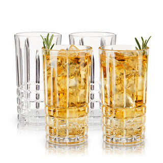 BEAUTIFUL CRYSTAL GLASSES FOR COCKTAIL LOVERS – Drink in style with these iconic highball glasses. Crafted from sparkling crystal, these slender tumblers sport square cut details for a traditional look, while the smooth rim creates the perfect sip.
